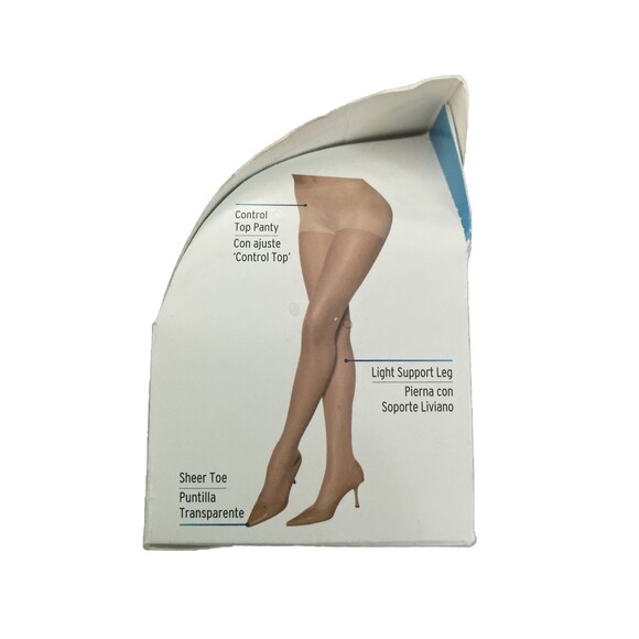L'eggs Sheer Energy - Size B Jet Black - Light Support Leg Control Top Pantyhose - Picture 2 of 5